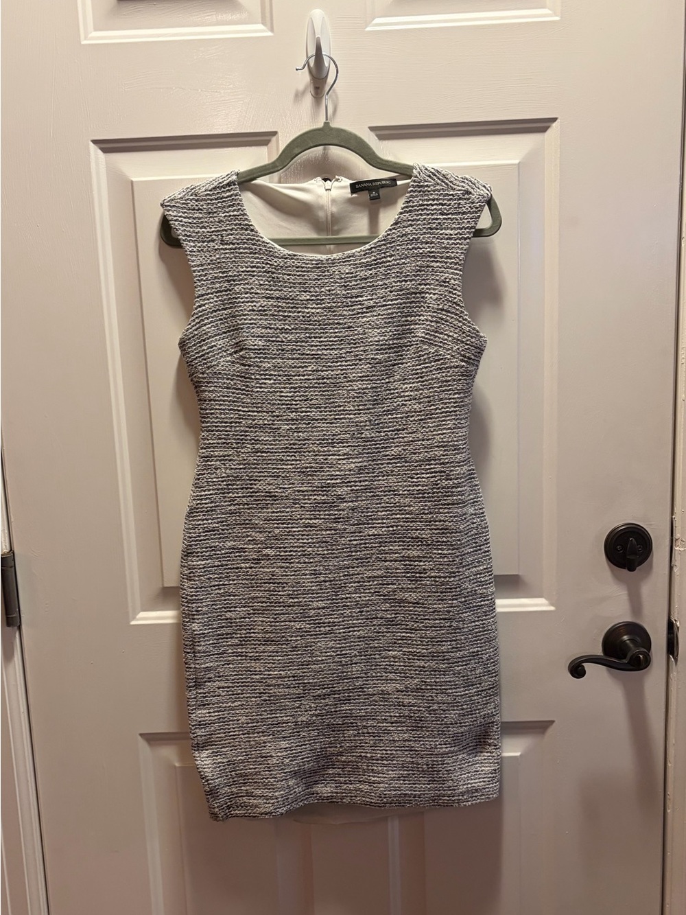 Banana Republic Gray and White Tweed Dress